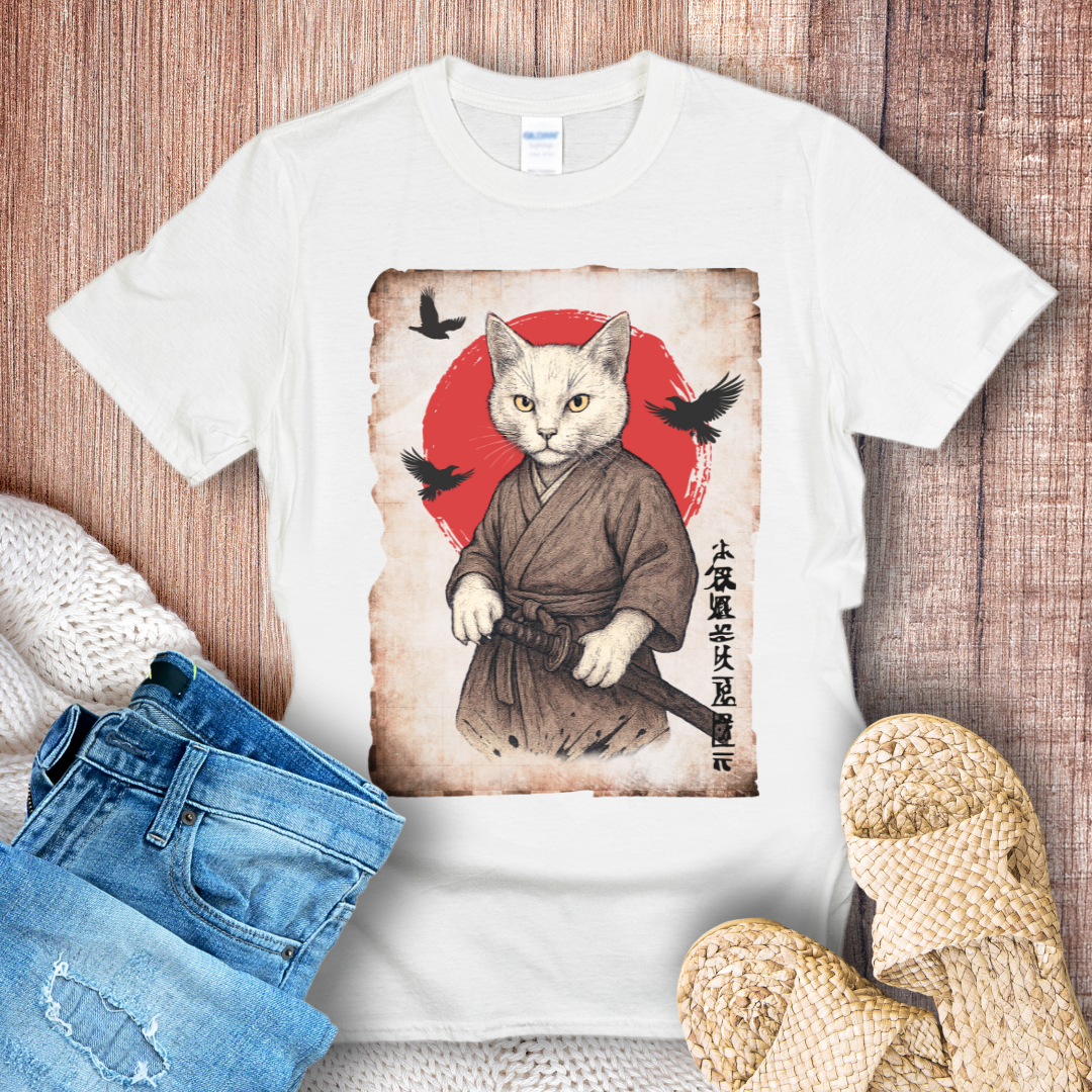 Retro Samurai Cat T-Shirt
