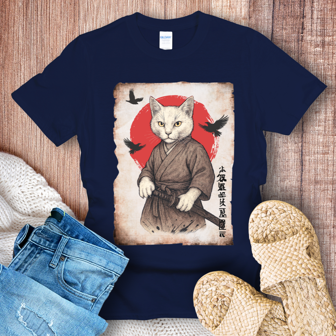 Retro Samurai Cat T-Shirt