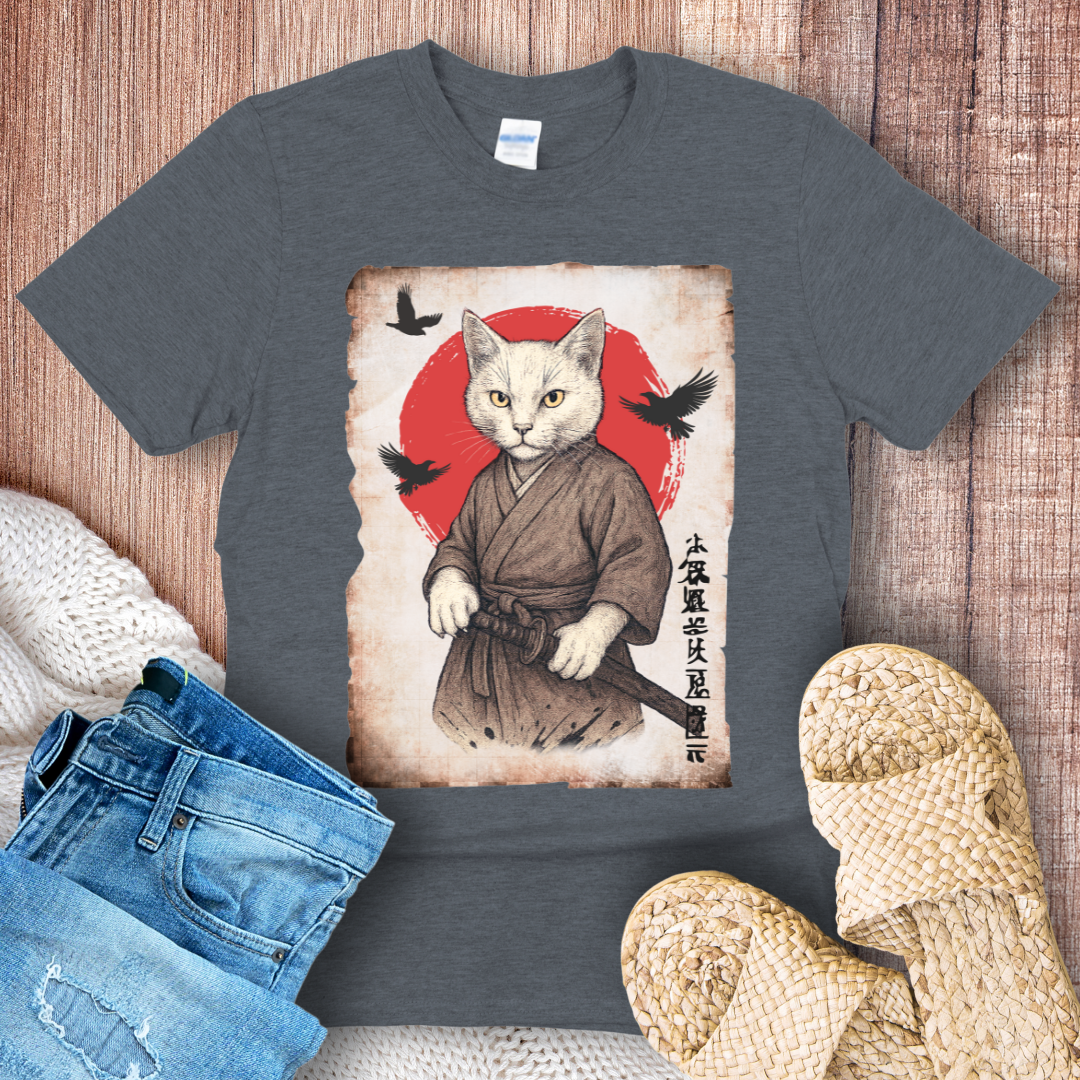 Retro Samurai Cat T-Shirt