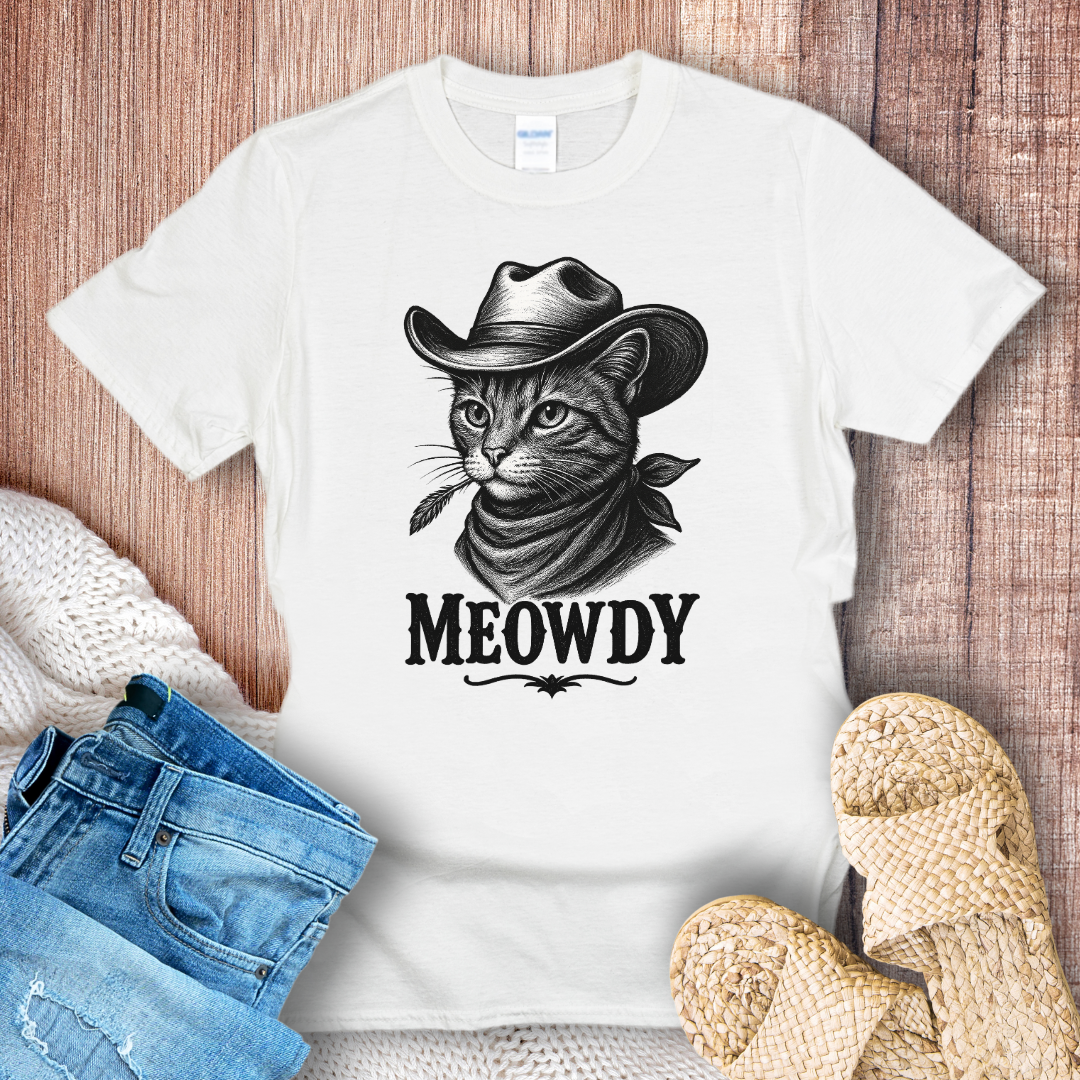 Meowdy Cowboy Cat T-Shirt