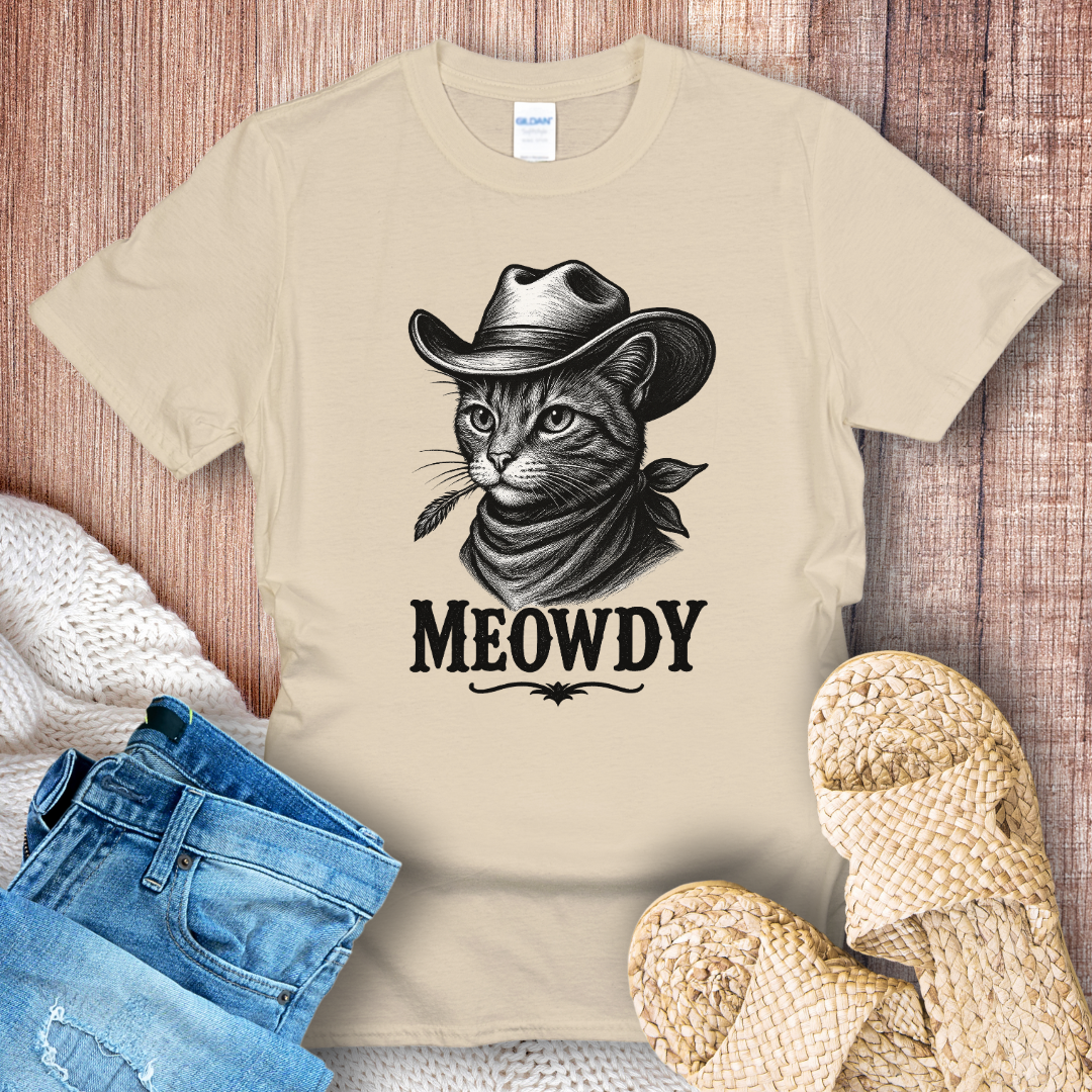 Meowdy Cowboy Cat T-Shirt