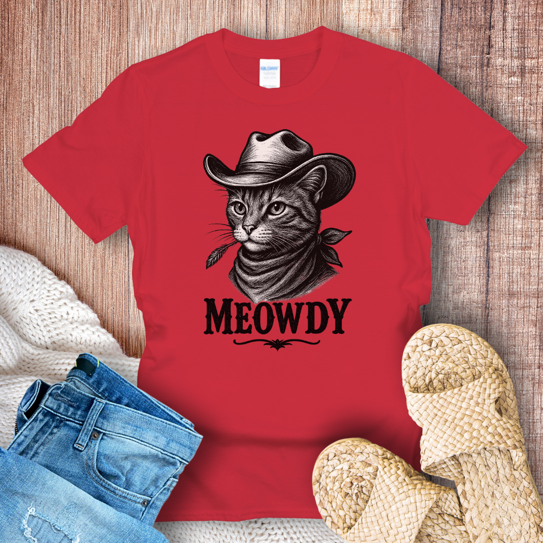 Meowdy Cowboy Cat T-Shirt