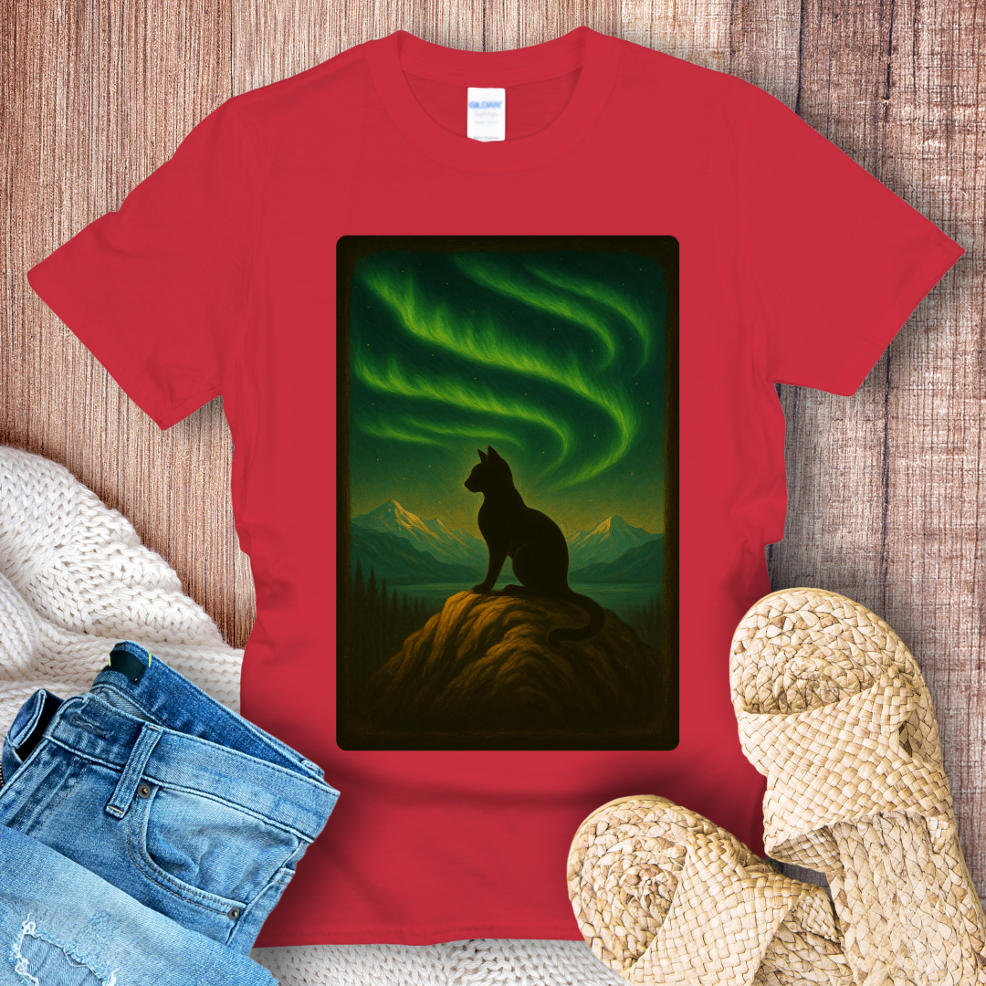Cat Dreams Under the Northern Lights T-shirt