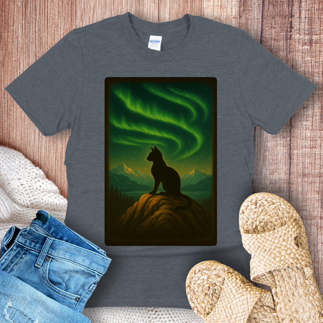 Cat Dreams Under the Northern Lights T-shirt
