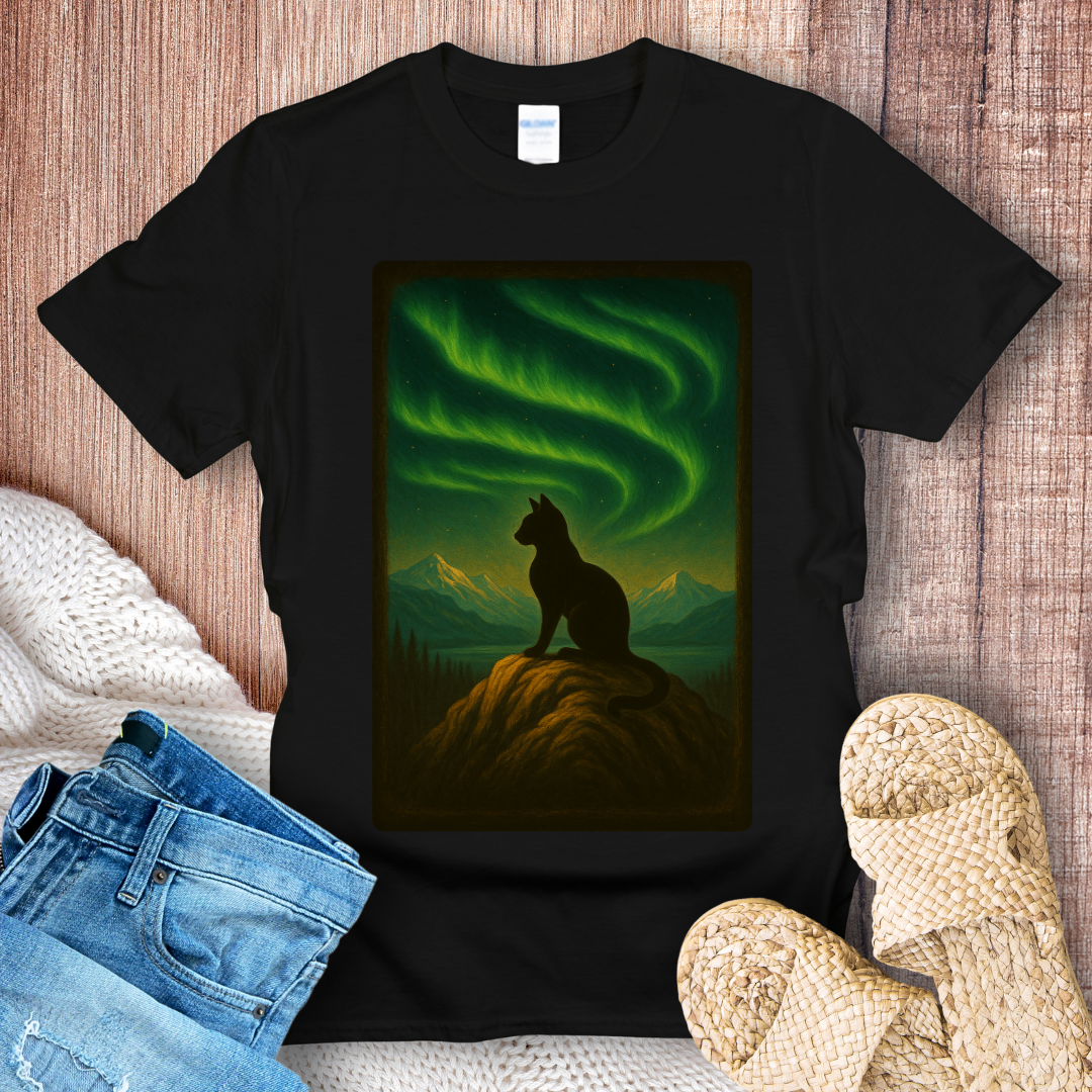 Cat Dreams Under the Northern Lights T-shirt