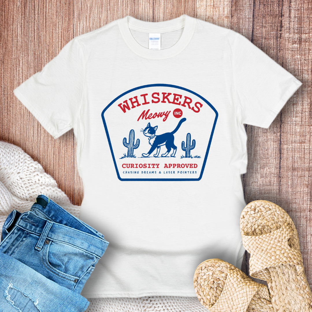 Whiskers Meowy Inc Retro Style T-shirt
