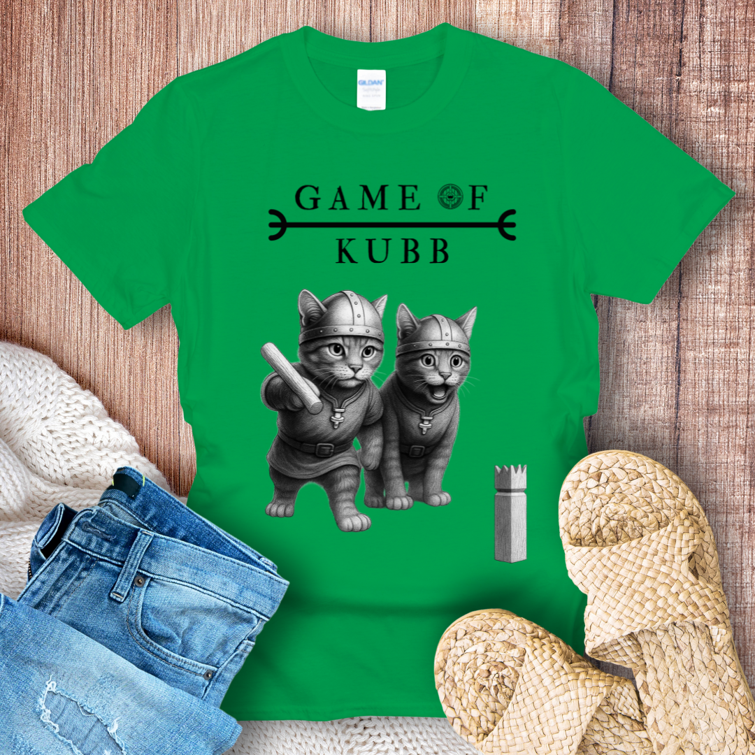 Viking Cats Play a Game of Kubb T-shirt