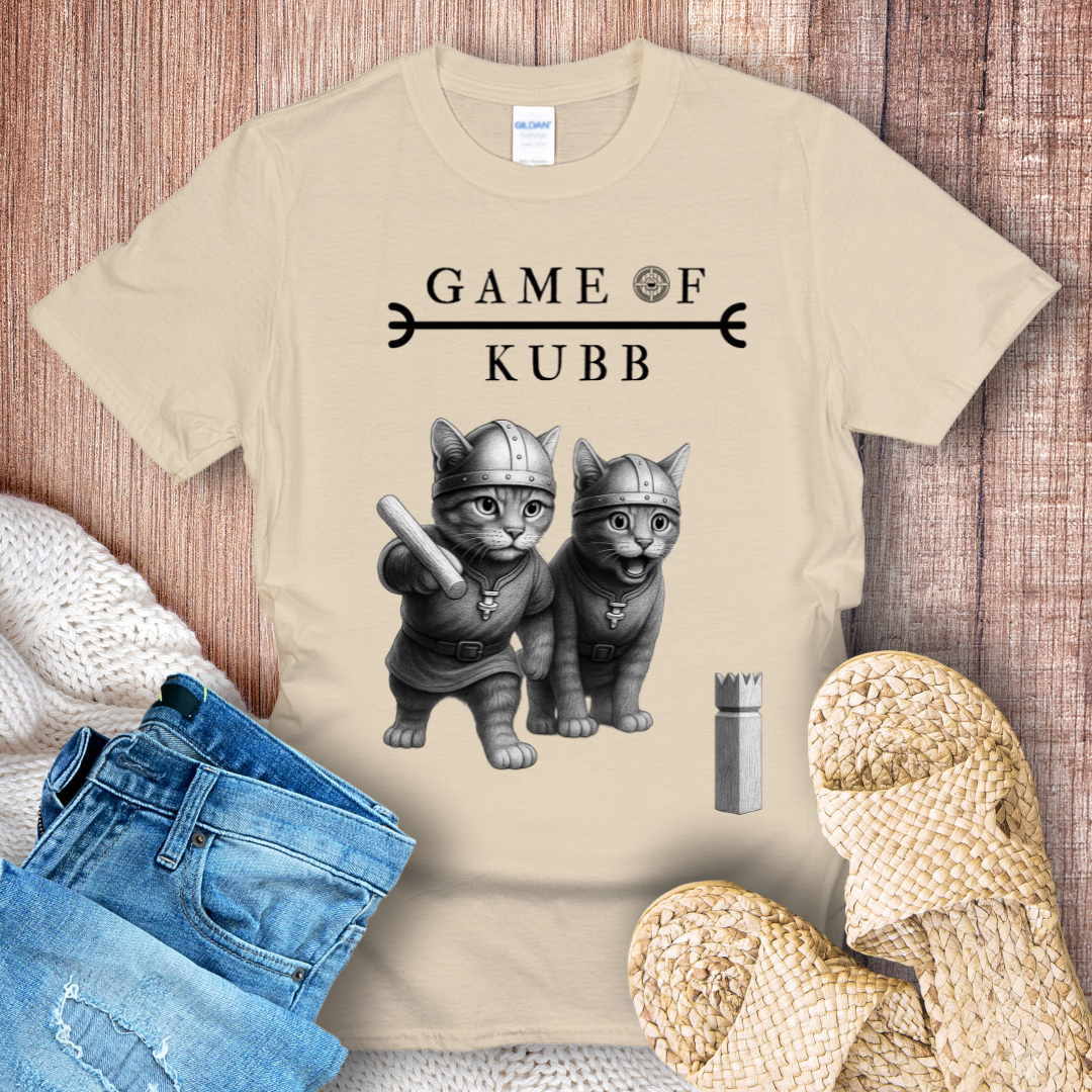 Viking Cats Play a Game of Kubb T-shirt