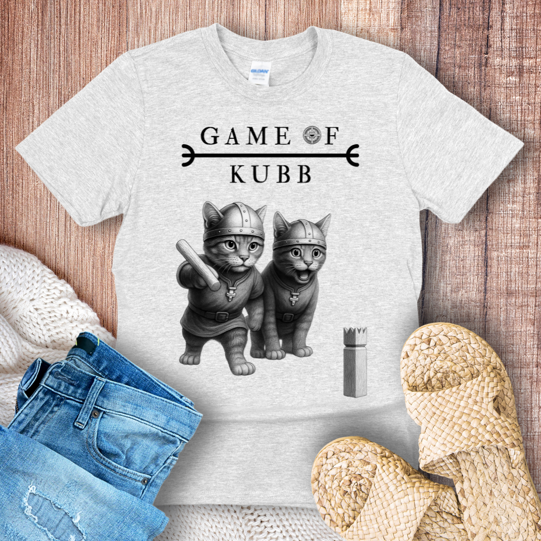 Viking Cats Play a Game of Kubb T-shirt