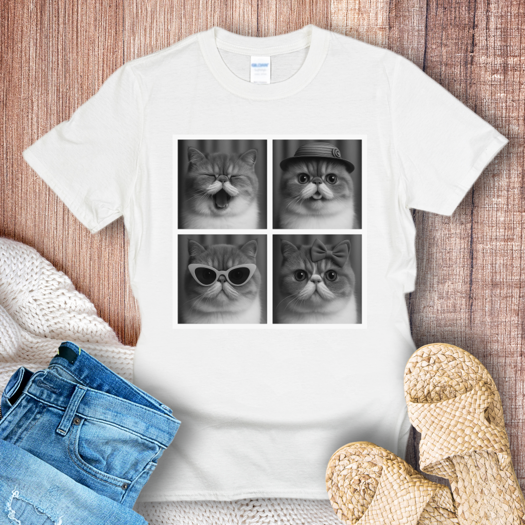 Exotic Shorthair Cat in Photoboth T-shirt