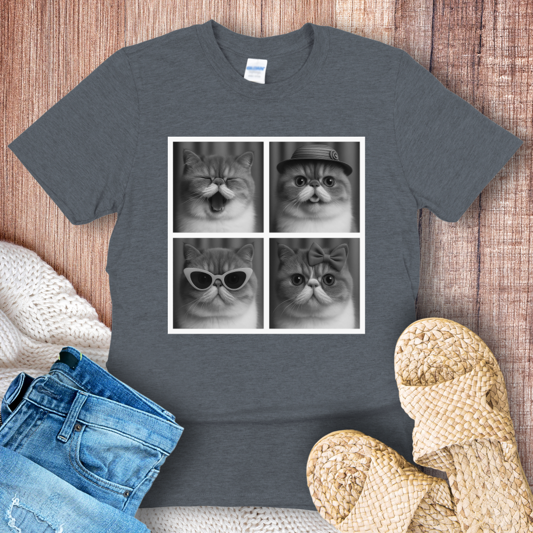 Exotic Shorthair Cat in Photoboth T-shirt