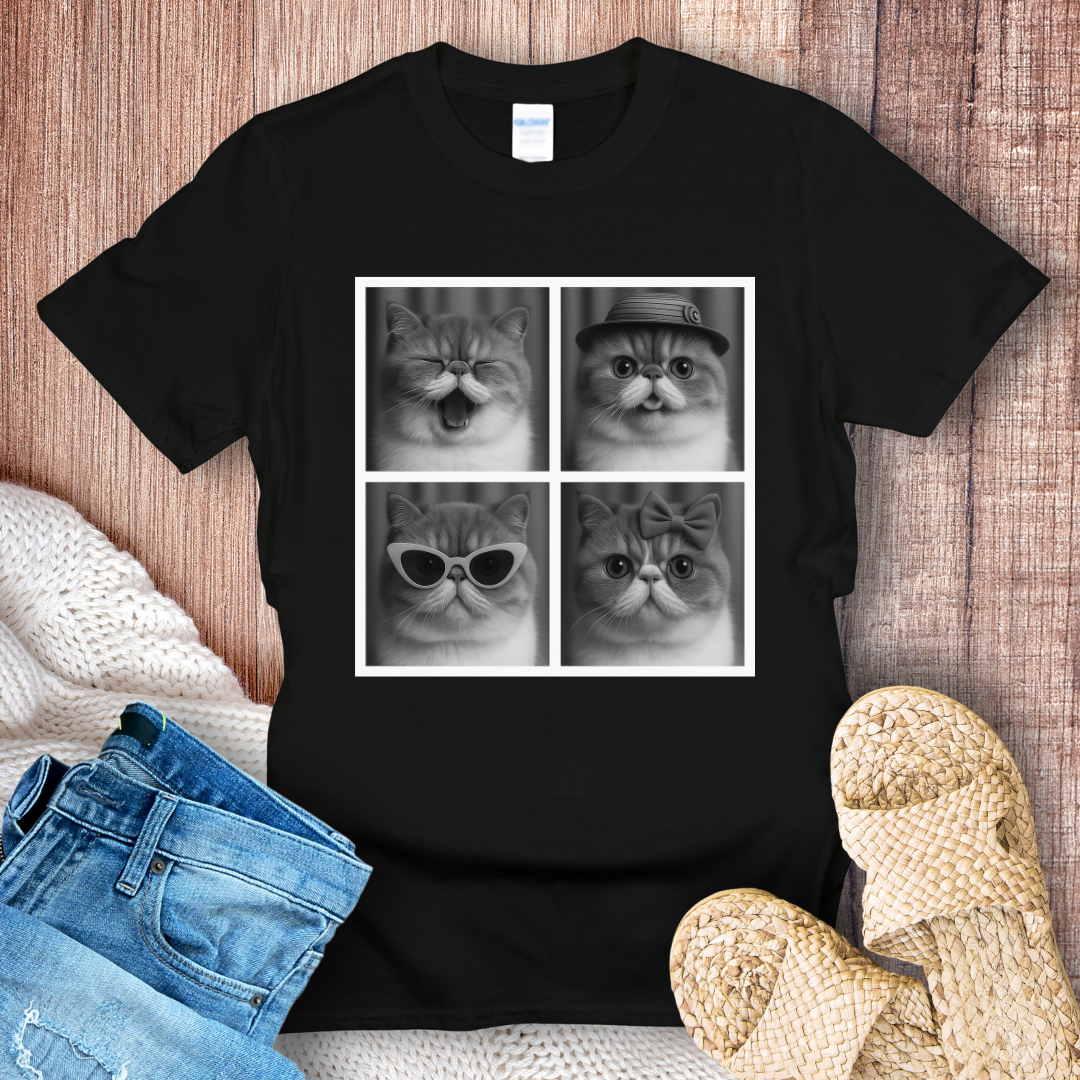Exotic Shorthair Cat in Photoboth T-shirt
