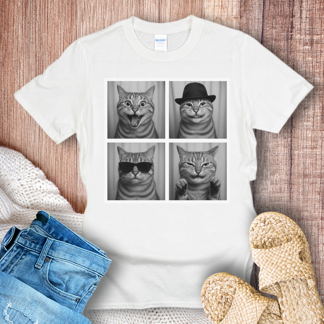 American Shorthair Cat in Photoboth T-shirt