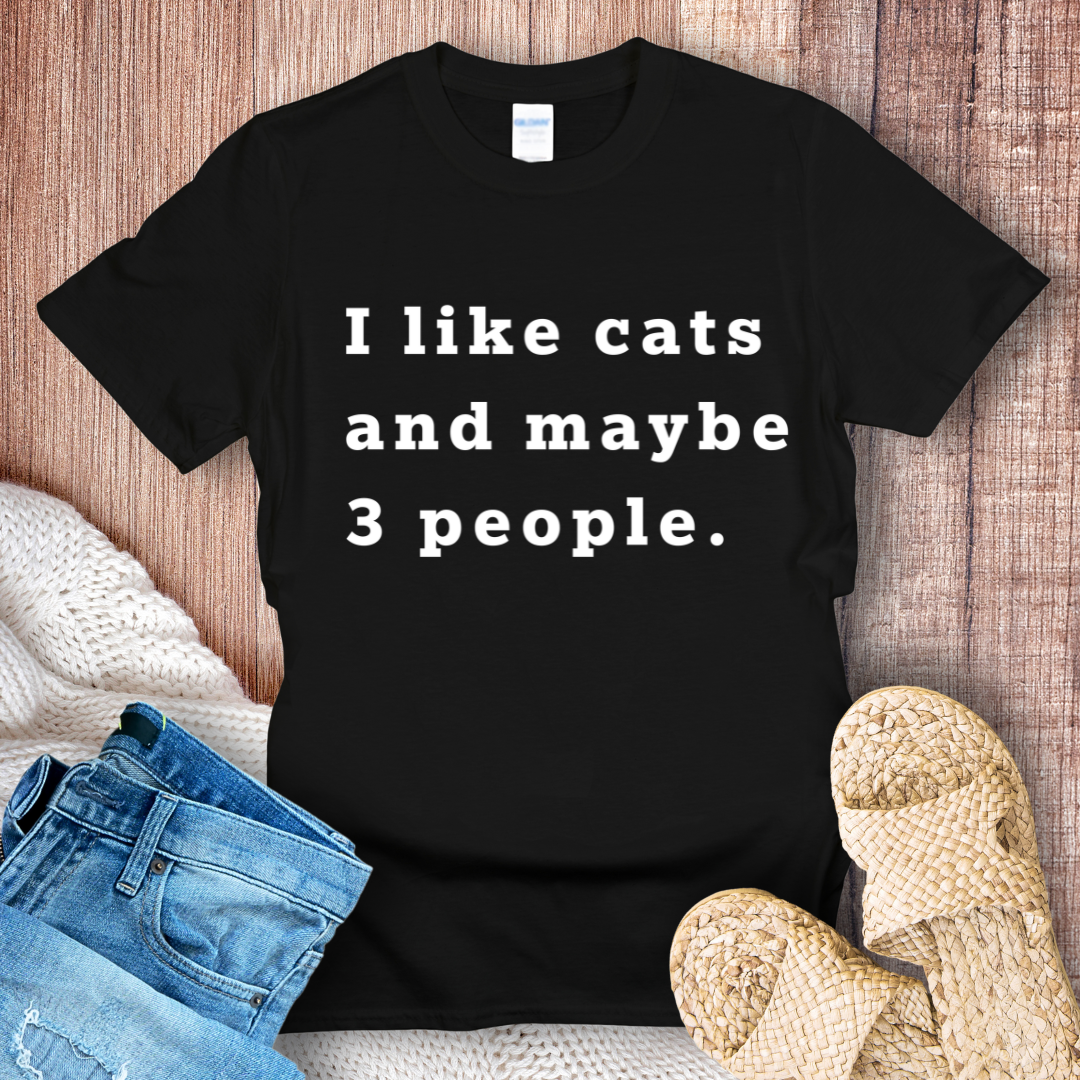I Like Cats and Maybe 3 People T-Shirt