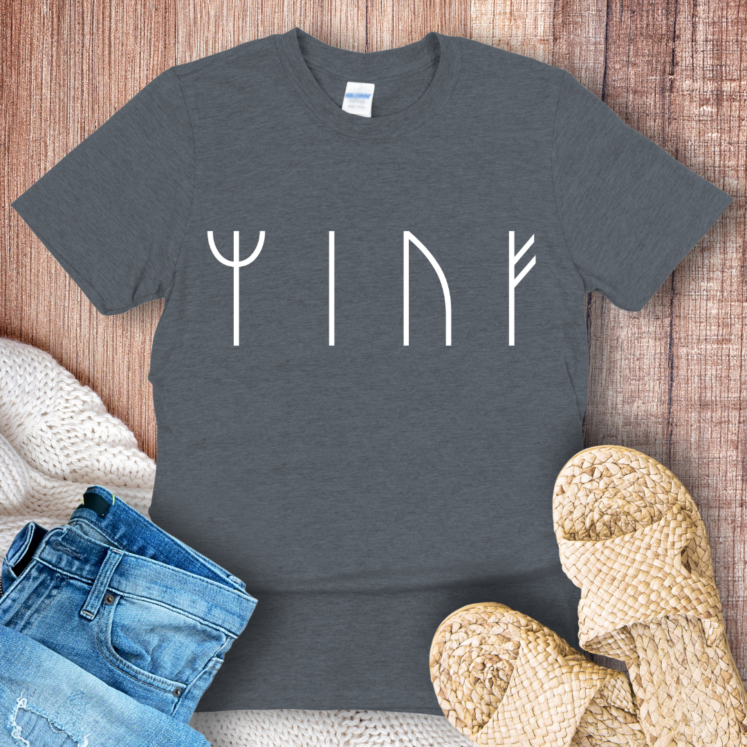 MEOW in Runes – Viking Cat Minimalist T-Shirt