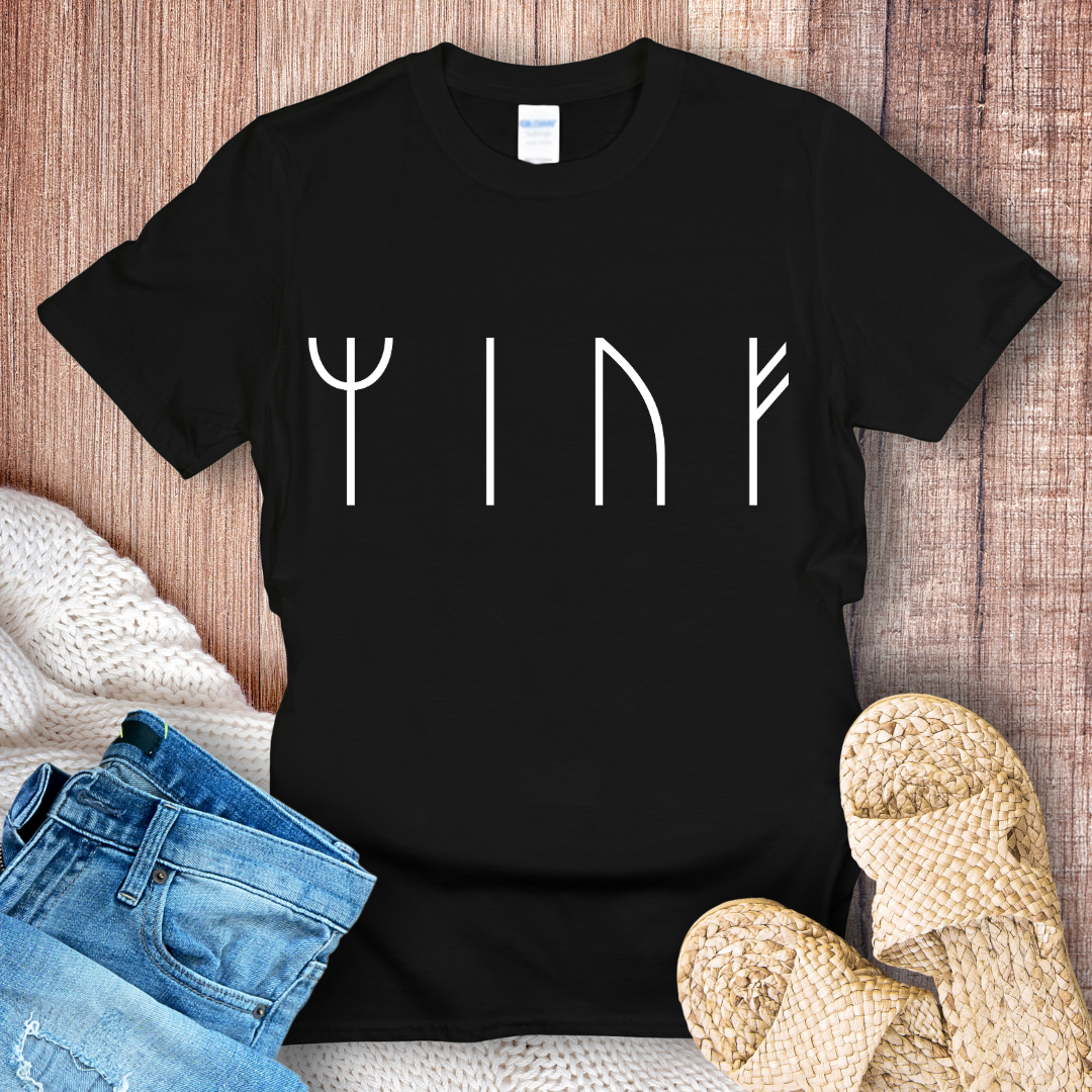 MEOW in Runes – Viking Cat Minimalist T-Shirt