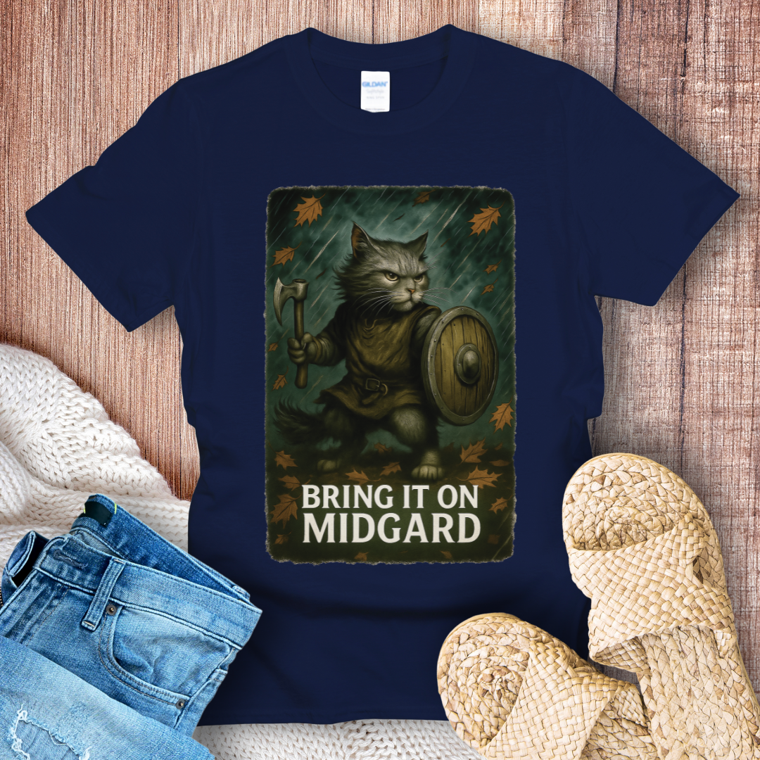 Bring It On Midgard – Viking Cat T-Shirt