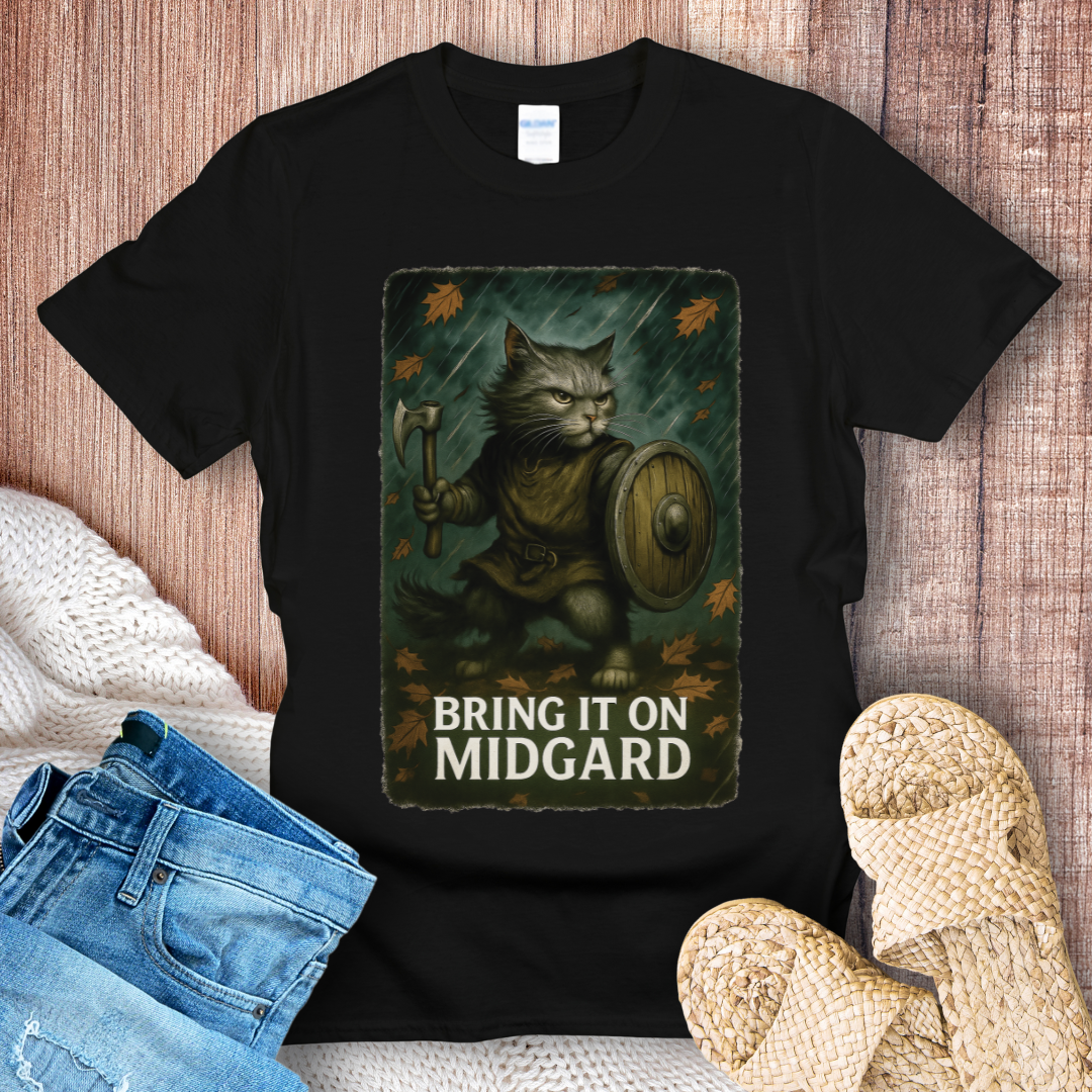 Bring It On Midgard – Viking Cat T-Shirt