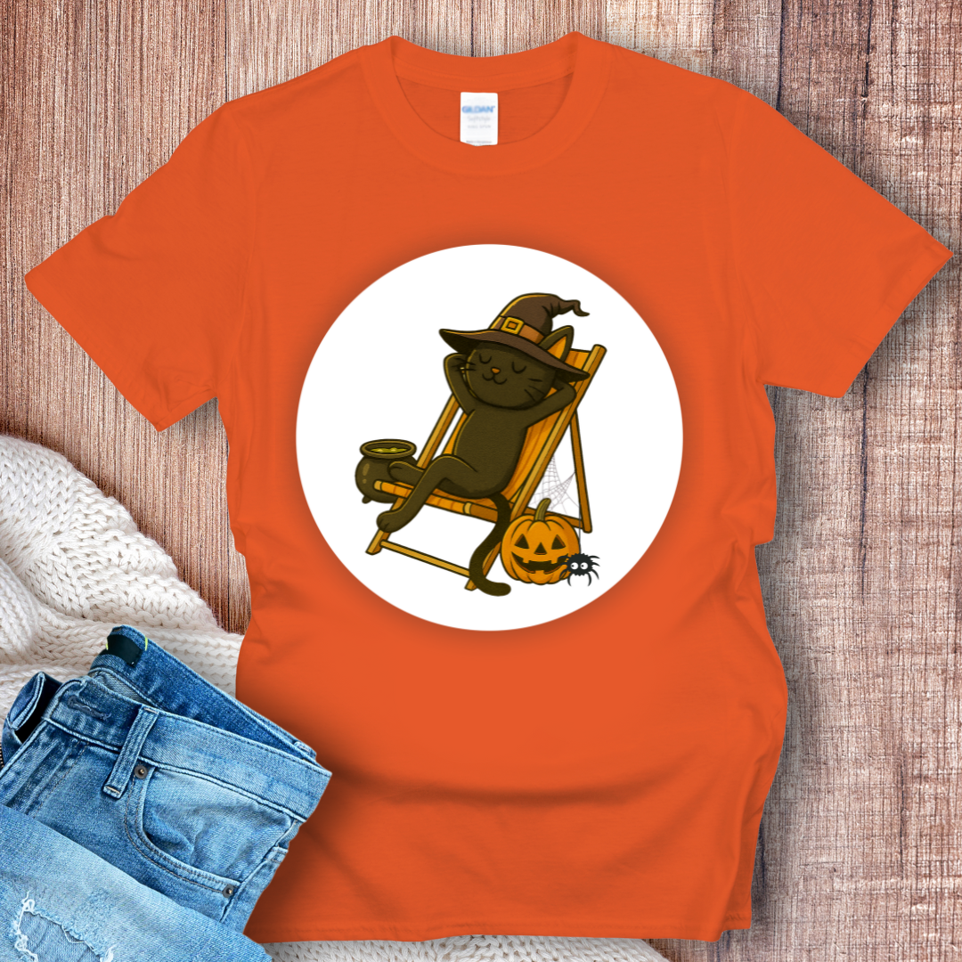 Witch’s Day Off – Funny Halloween Cat T-shirt