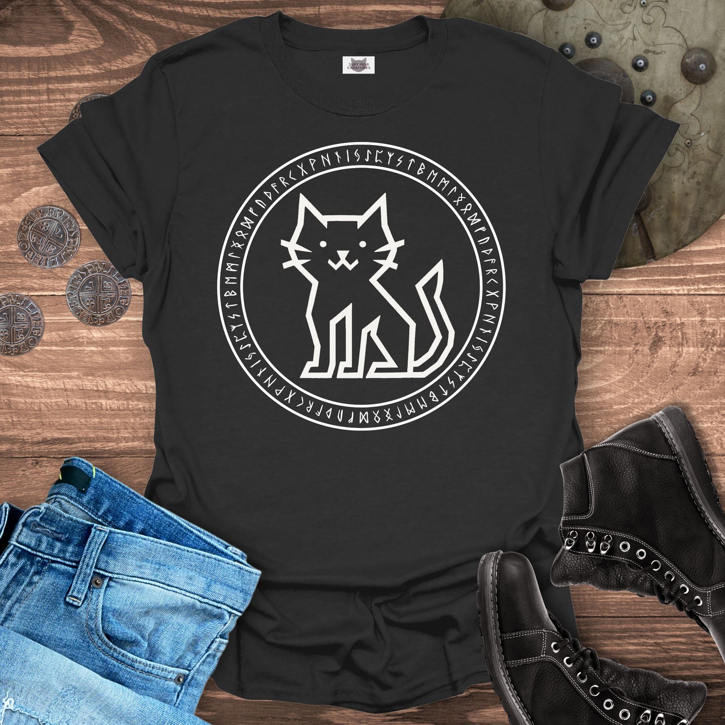 Runestone Cat – Viking T-Shirt