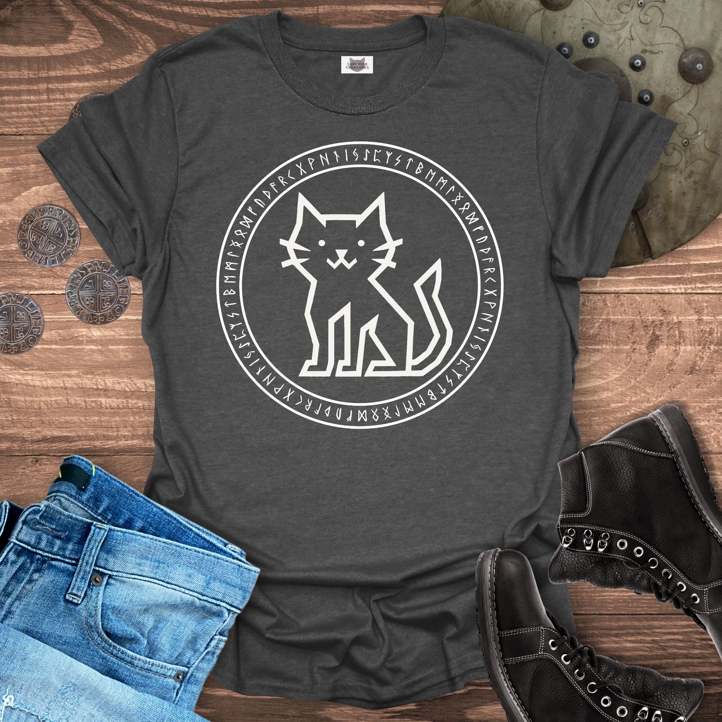 Runestone Cat – Viking T-Shirt