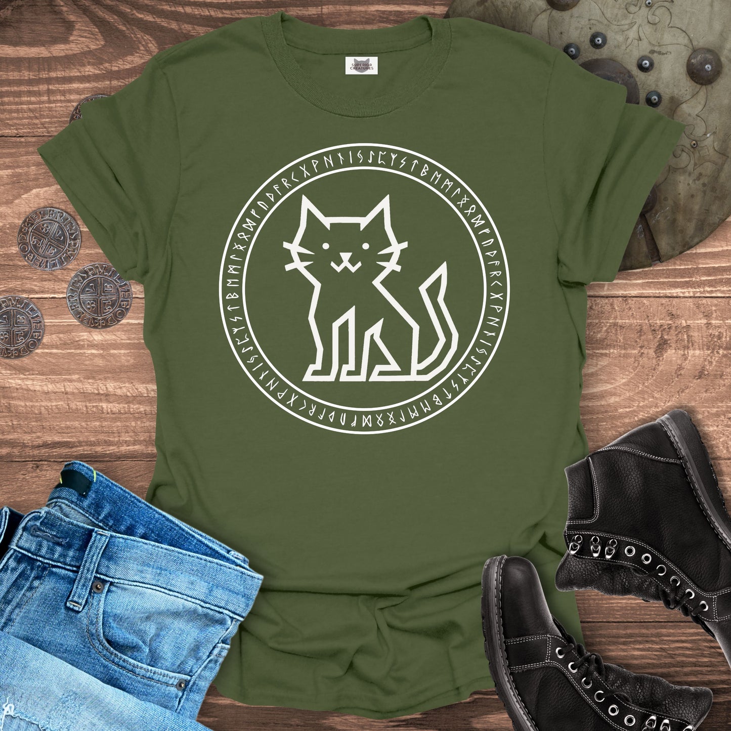 Runestone Cat – Viking T-Shirt
