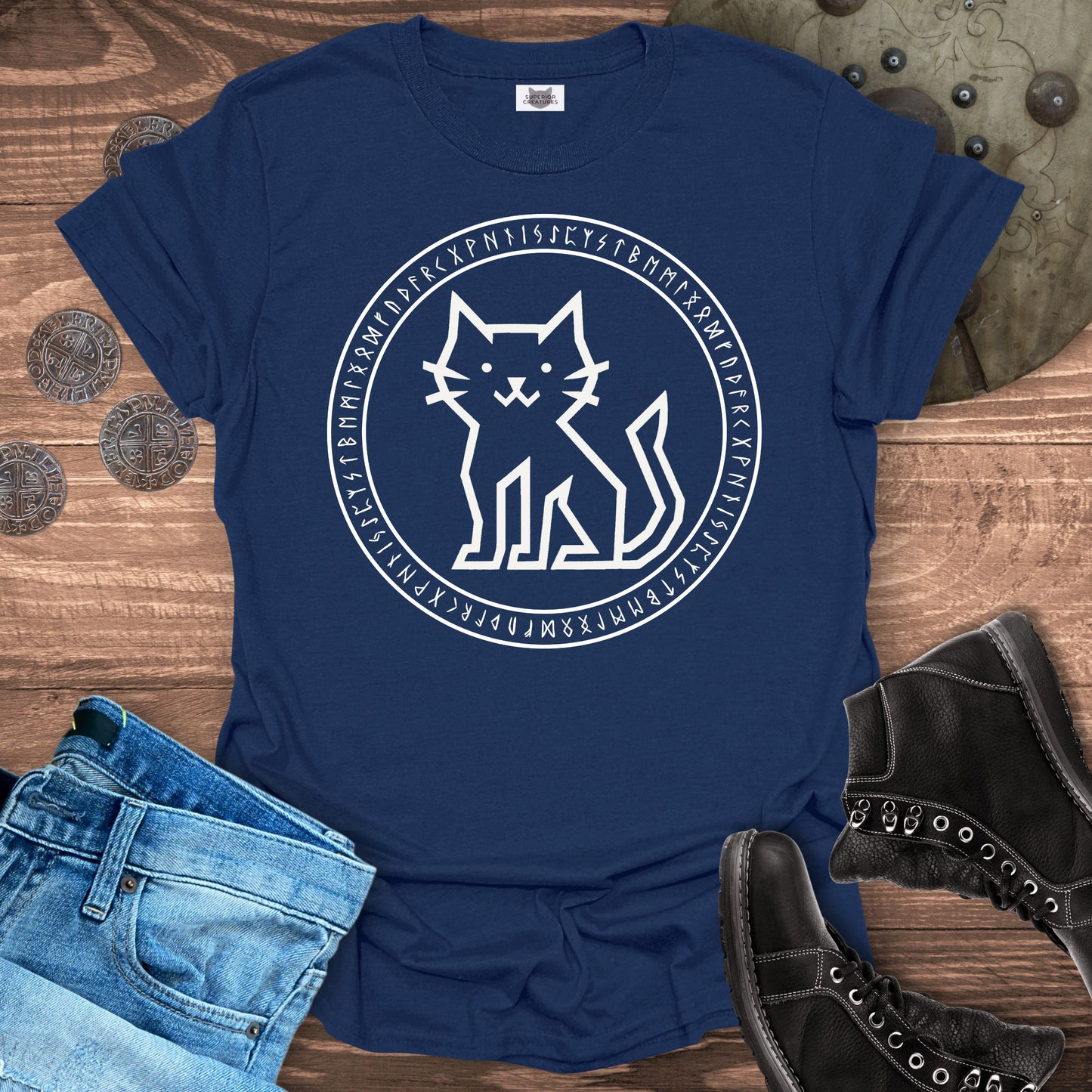 Runestone Cat – Viking T-Shirt