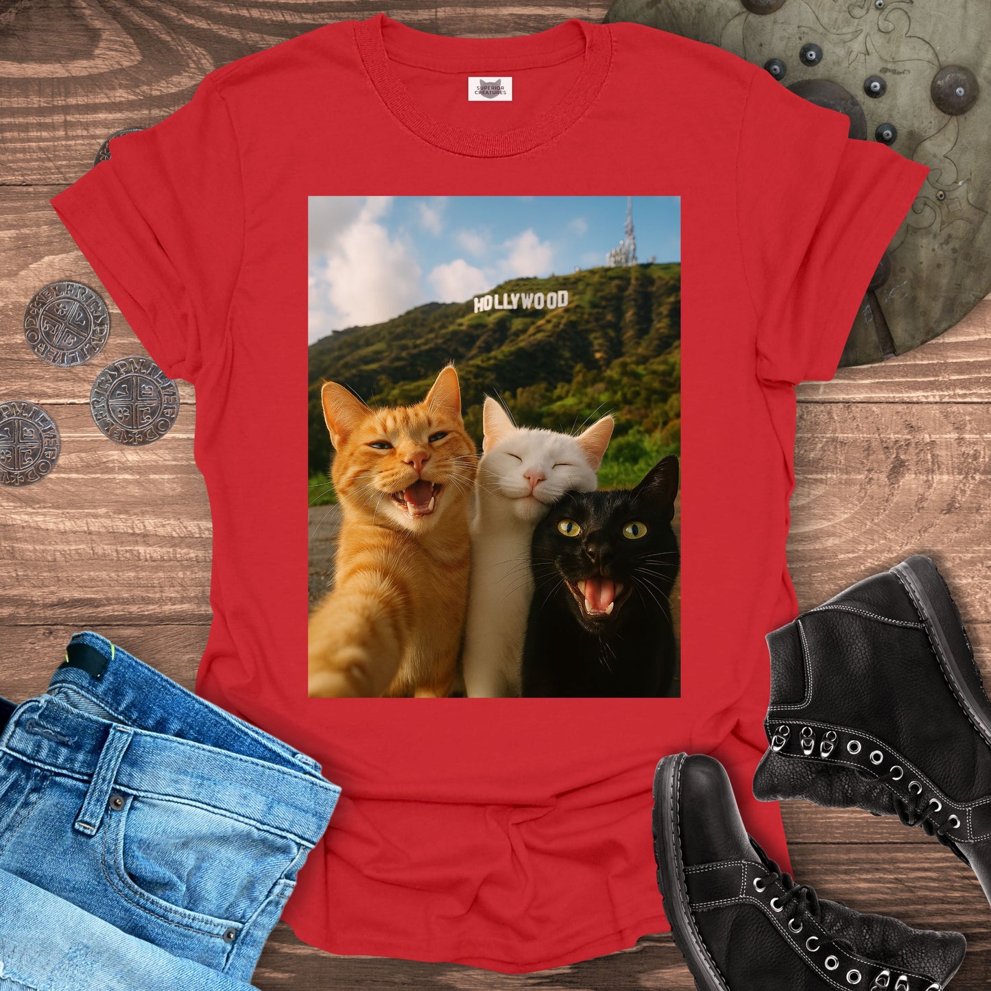 Selfie Cats in Hollywood T-Shirt