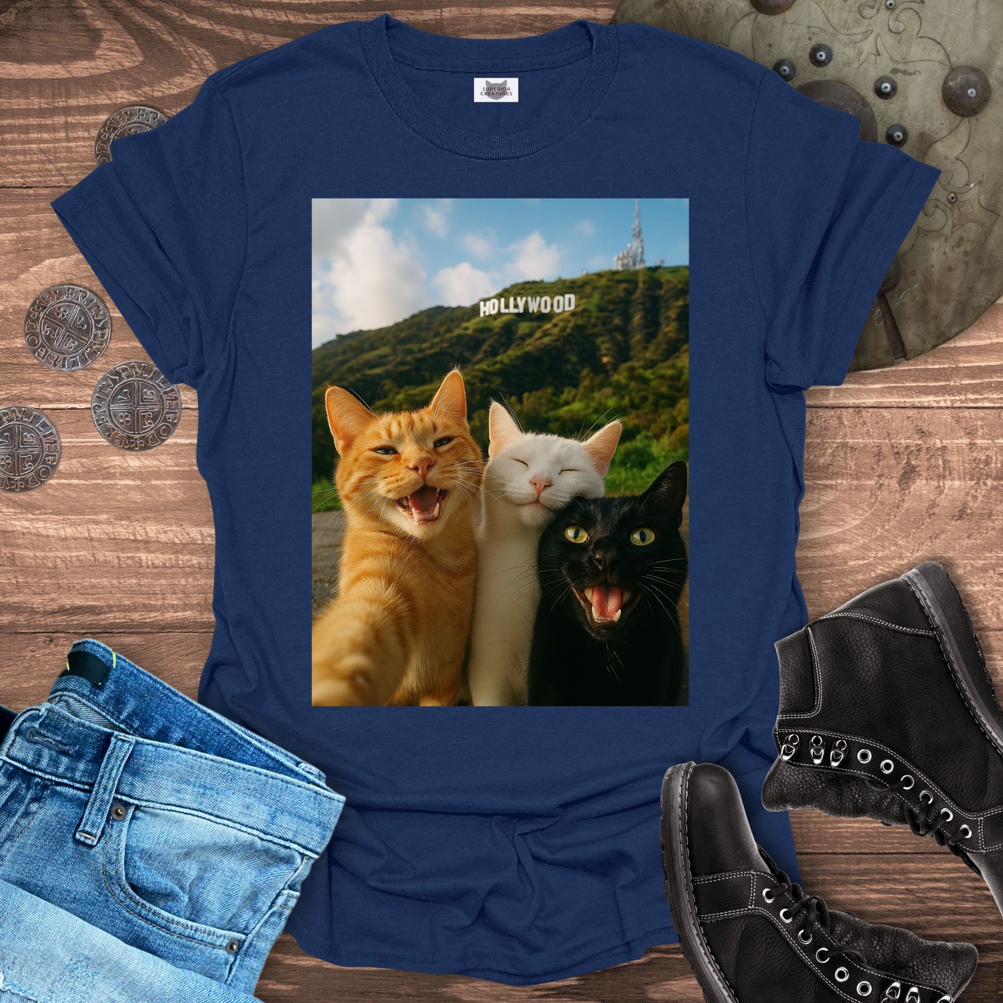 Selfie Cats in Hollywood T-Shirt