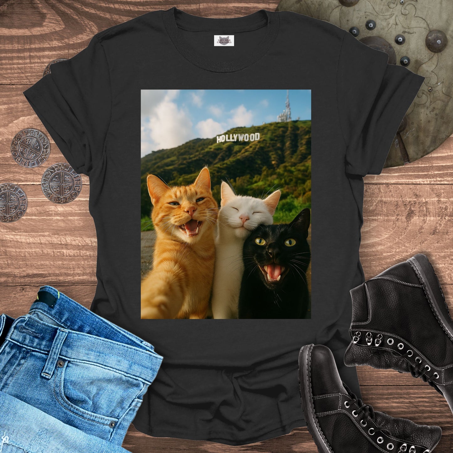 Selfie Cats in Hollywood T-Shirt