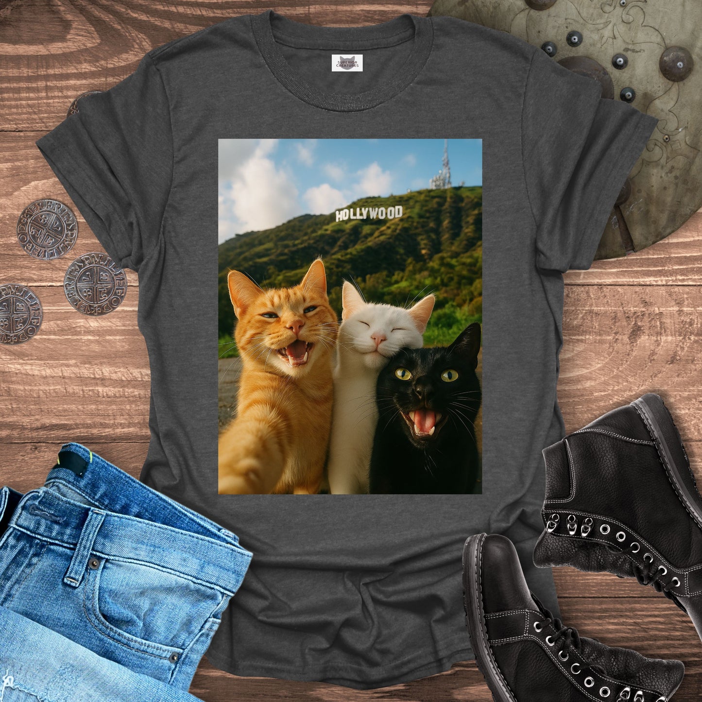 Selfie Cats in Hollywood T-Shirt
