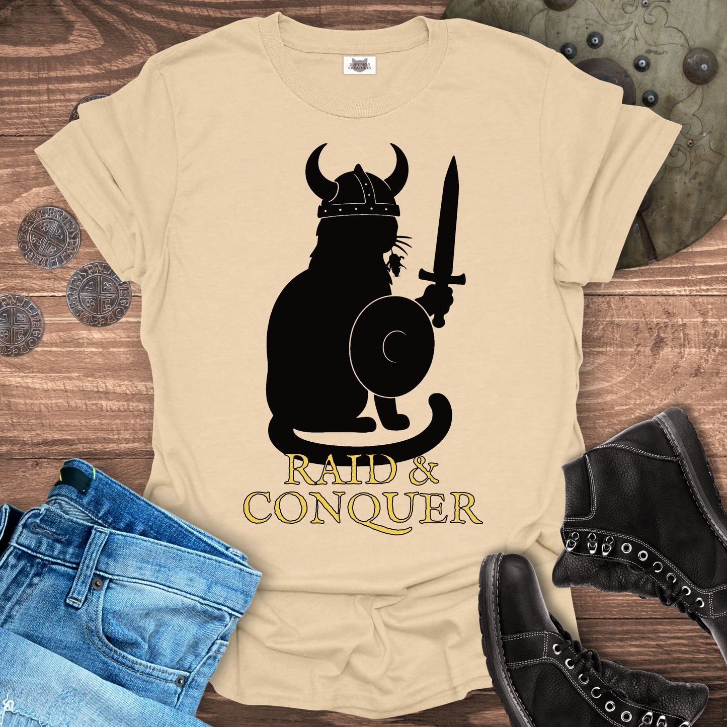 Raid & Conquer Viking Cat T-shirt