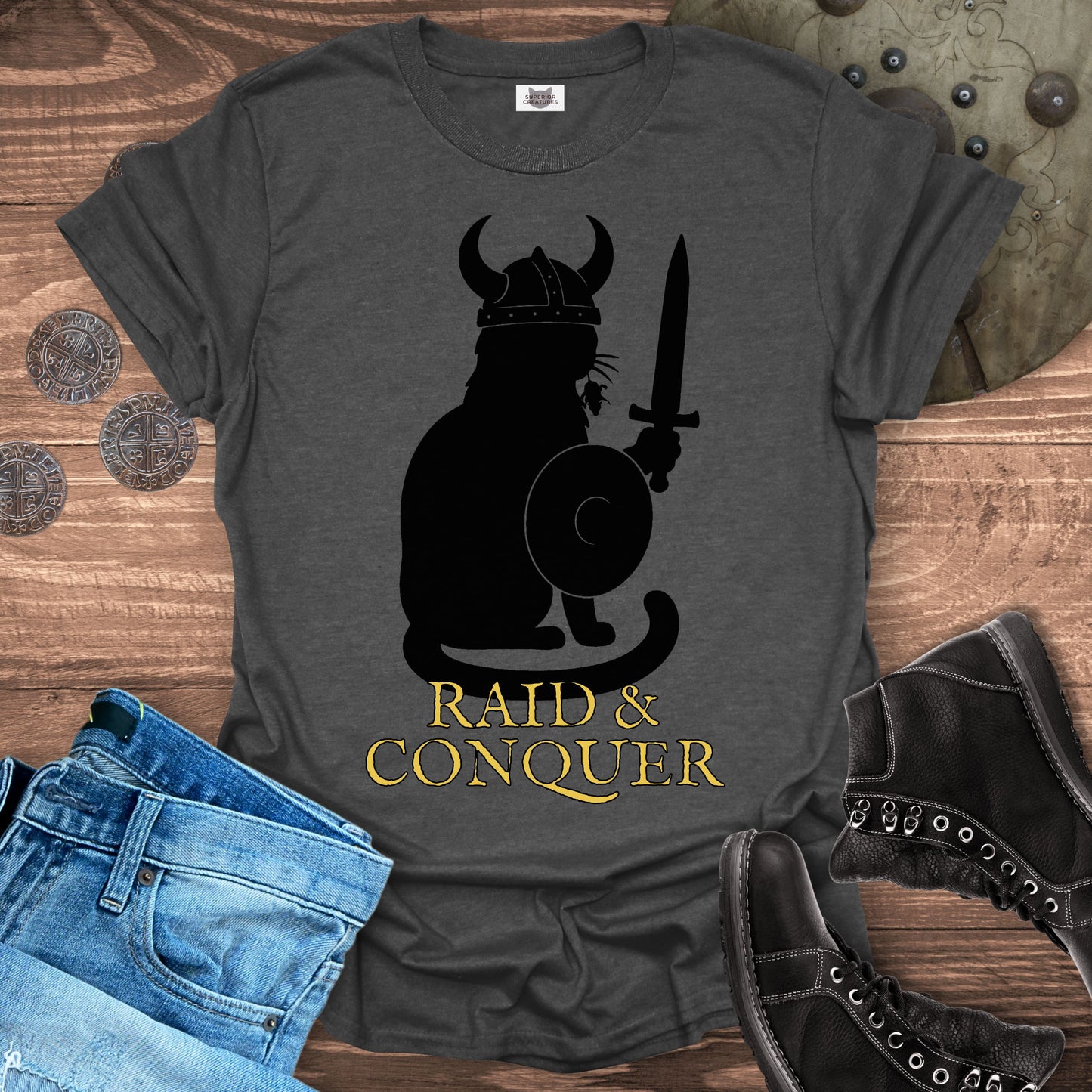 Raid & Conquer Viking Cat T-shirt
