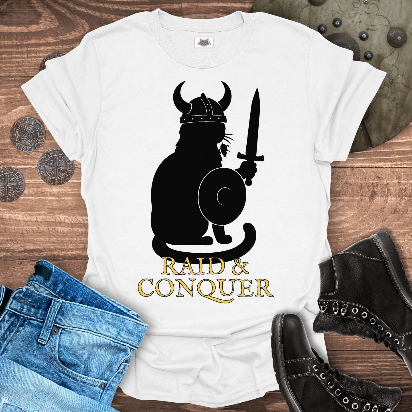 Raid & Conquer Viking Cat T-shirt