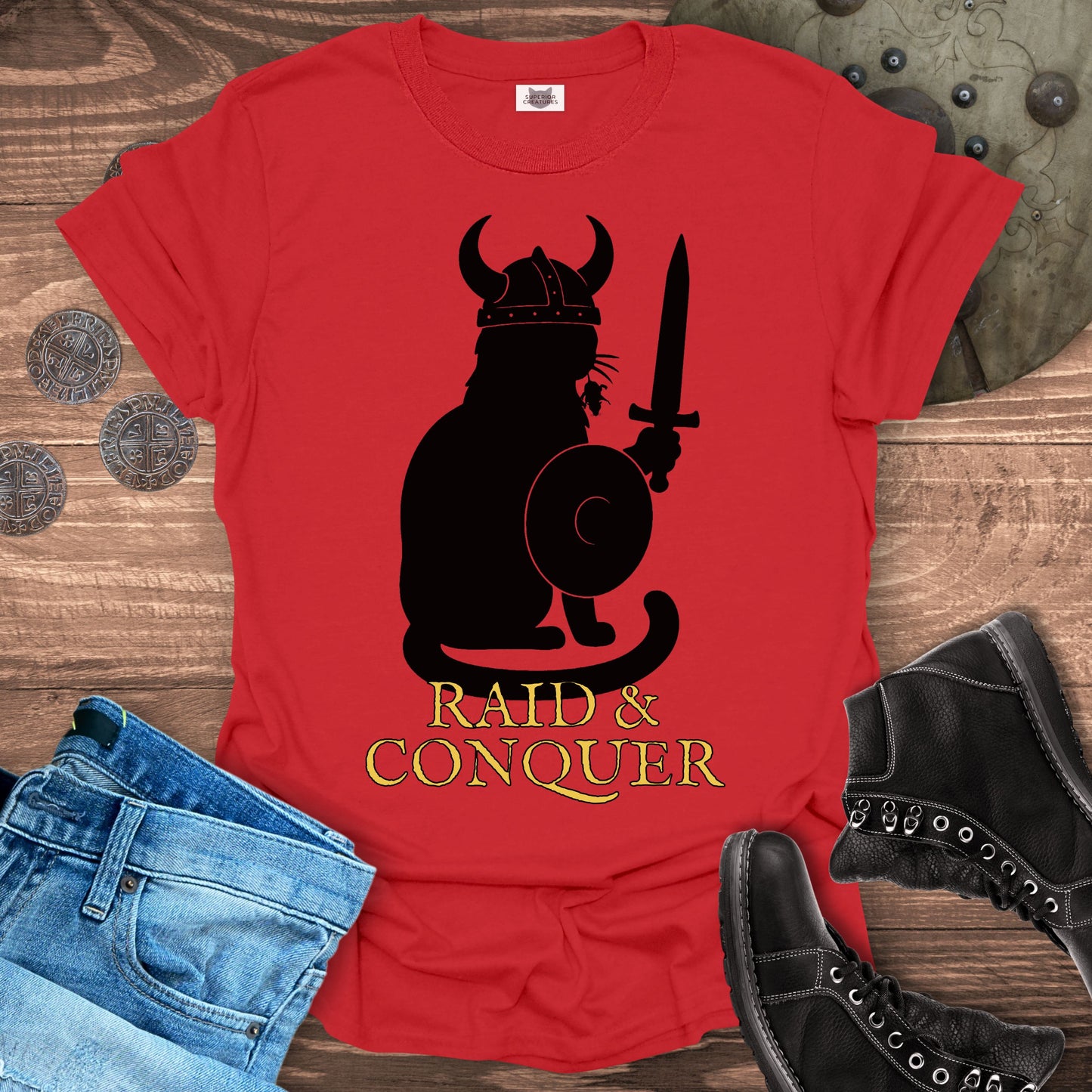 Raid & Conquer Viking Cat T-shirt