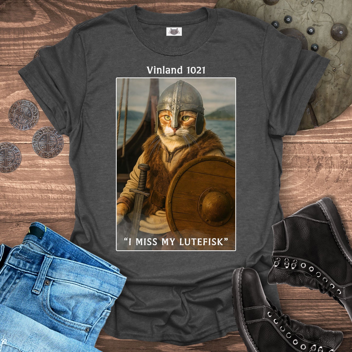 I Miss My Lutefisk – Viking Cat T-Shirt