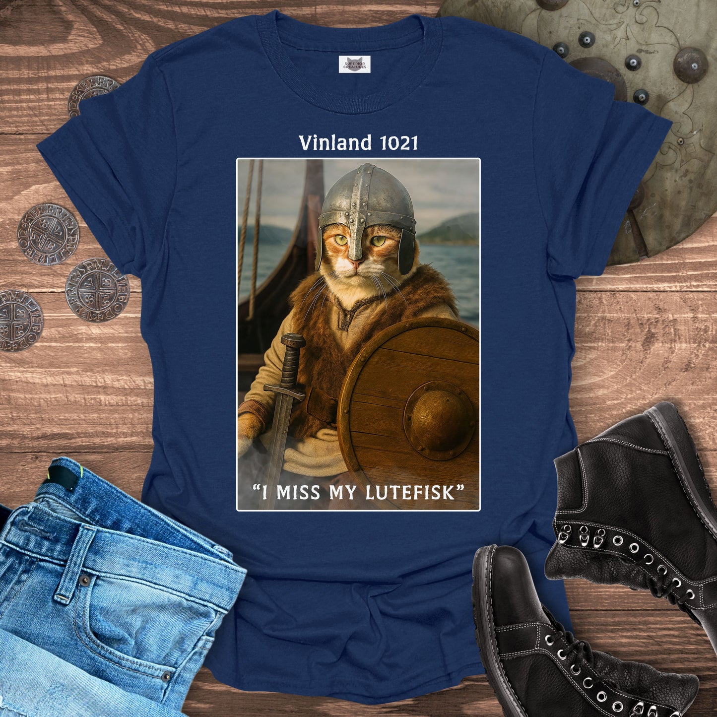 I Miss My Lutefisk – Viking Cat T-Shirt
