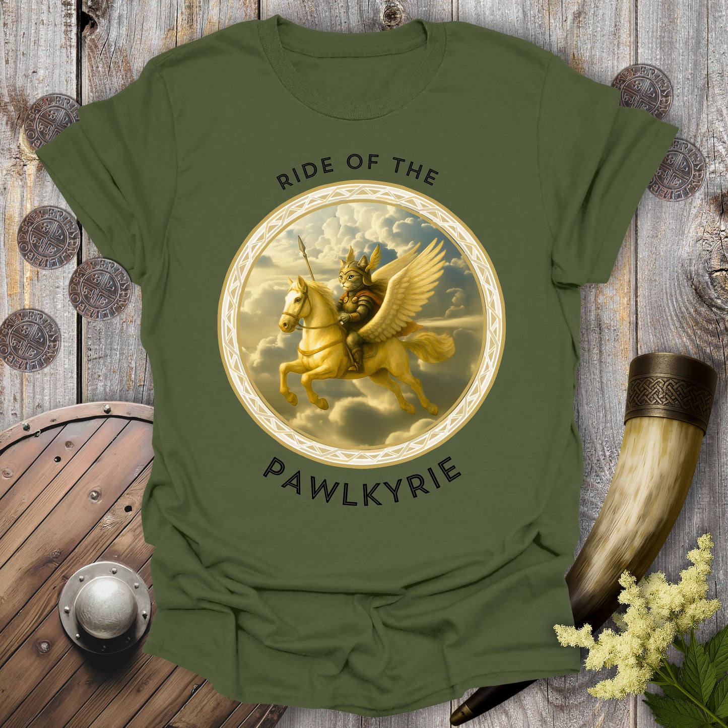 Ride of the Pawlkyrie Viking Cat T-Shirt