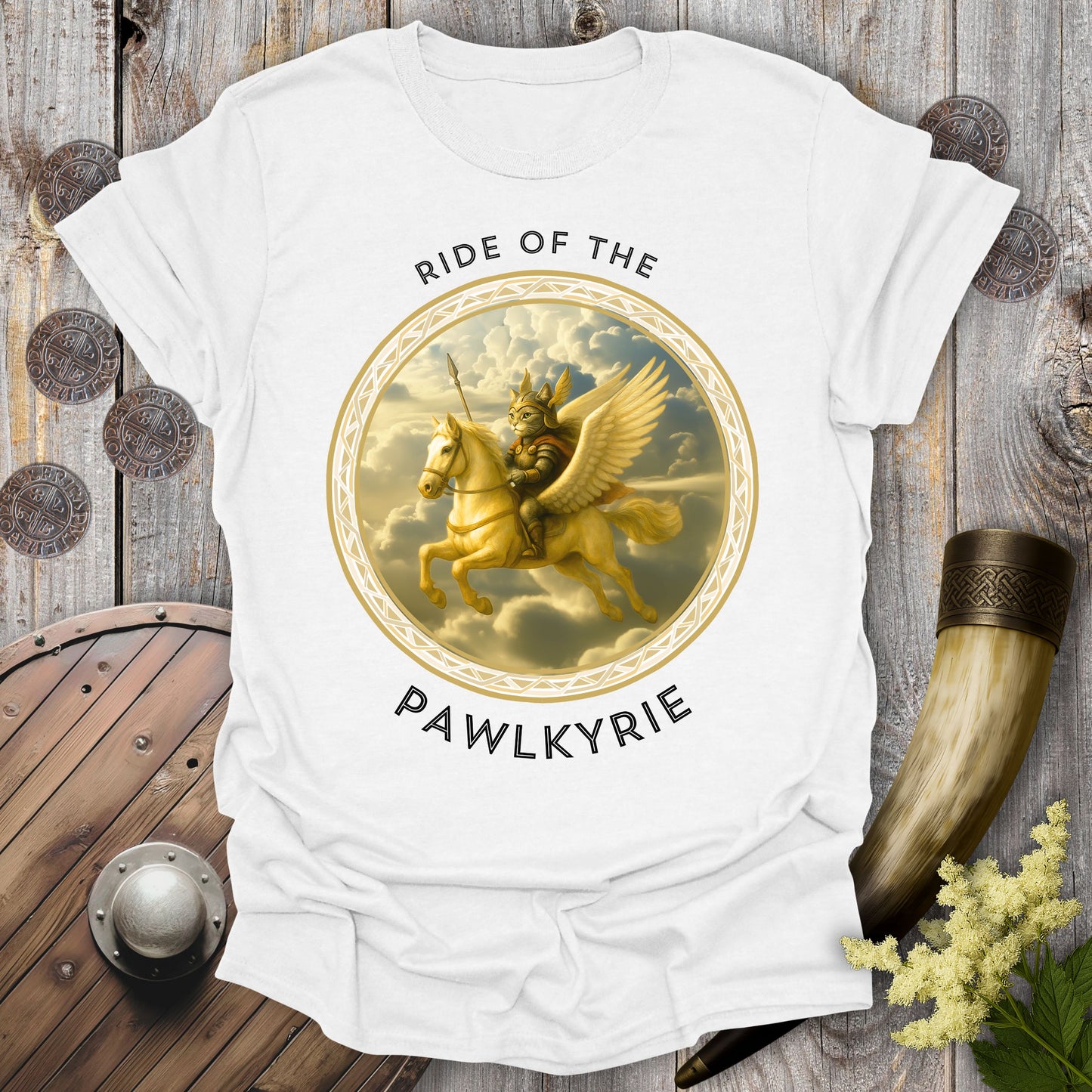 Ride of the Pawlkyrie Viking Cat T-Shirt
