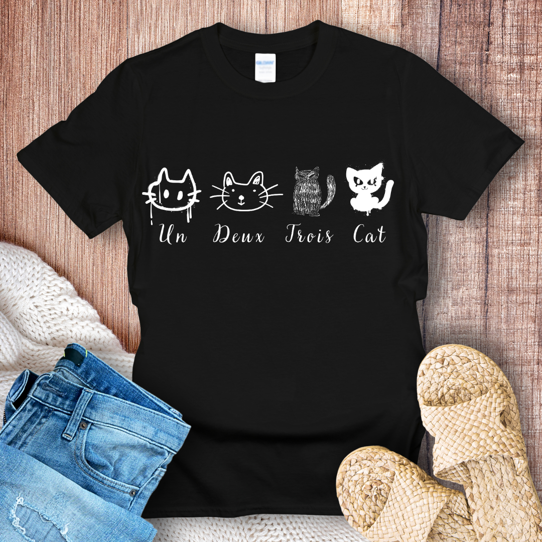 Un Deux Trois Cat Doodle T-Shirt