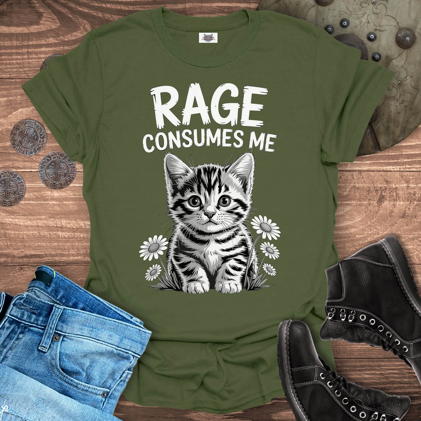 Rage Consumes Me Cat T-Shirt