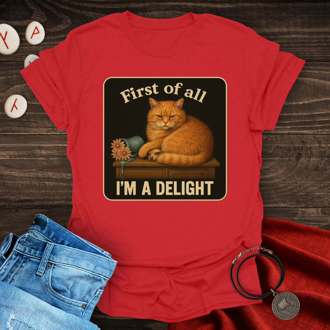 First of all I'M A DELIGHT Cat T-shirt