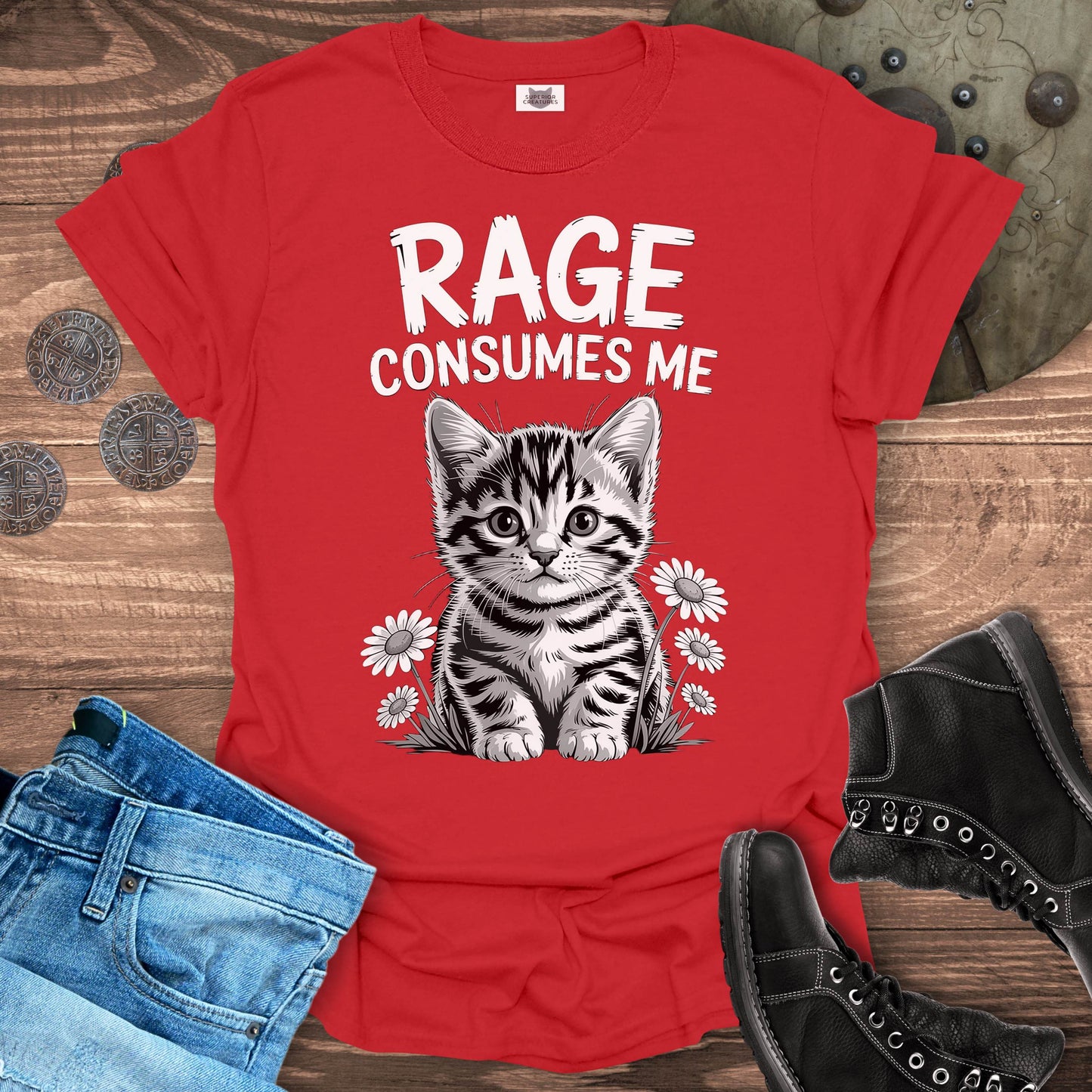 Rage Consumes Me Cat T-Shirt