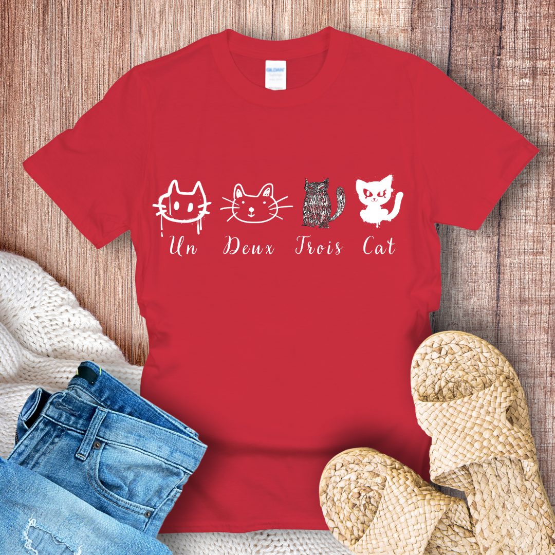 Un Deux Trois Cat Doodle T-Shirt