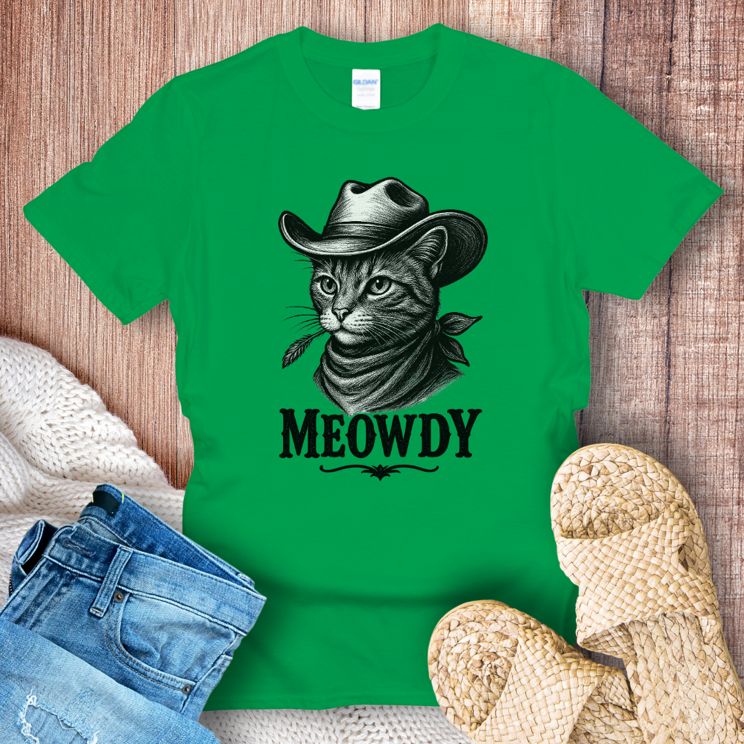 Meowdy Cowboy Cat T-Shirt