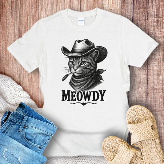 Meowdy Cowboy Cat T-Shirt