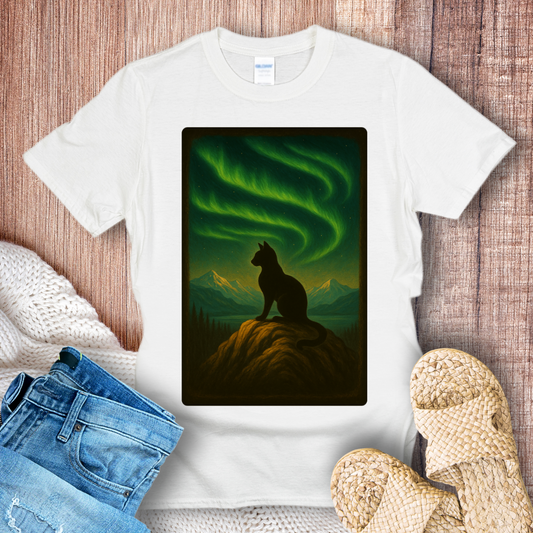 Cat Dreams Under the Northern Lights T-shirt
