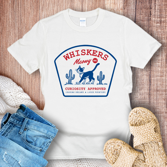 Whiskers Meowy Inc Retro Style T-shirt