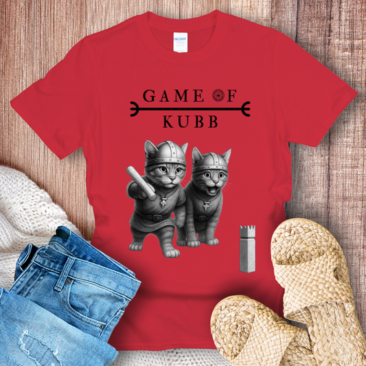 Viking Cats Play a Game of Kubb T-shirt