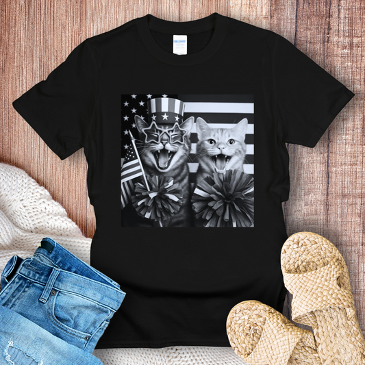 Cats in Photobooth Celebrating 4th of July T-shirt